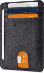Buffway Slim Minimalist Front Pocket RFID Blocking Leather Wallets by Buffway