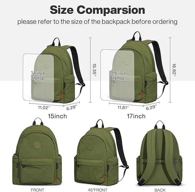 mixi Outdoor Lightweight Backpack Casual Carry On Laptop Backpack Travel Bookbag - Image 8
