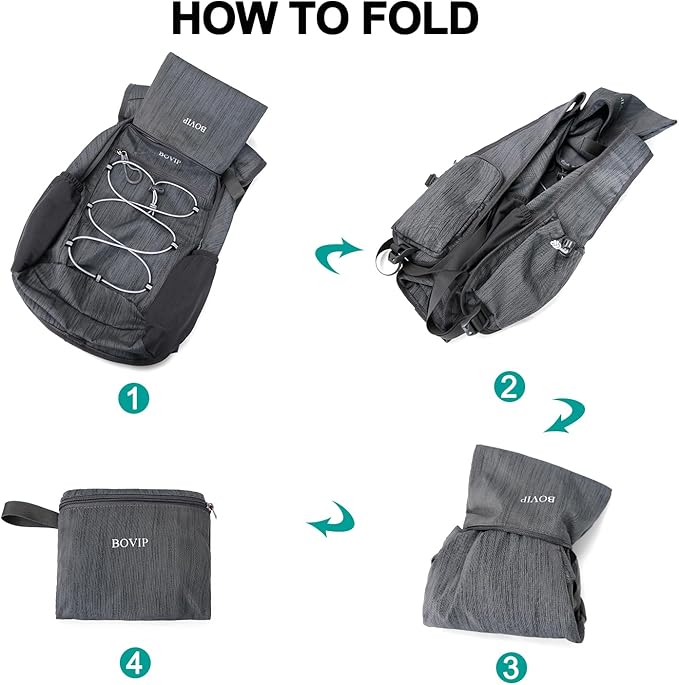 BOVIP 20L Hiking Backpack Lightweight Packable Hiking Daypack Small Travel - Image 4