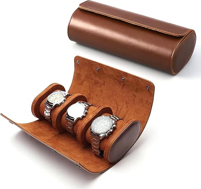 Longjet Watch Roll Travel Case for Men Portable Watches Organizer Box by LONGJETCRAFTINGTHECORELJ