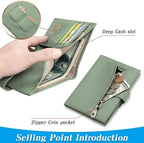 Passport Holder for Travel Women RFID Blocking Genuine Leather Passport Wallet - Image 3