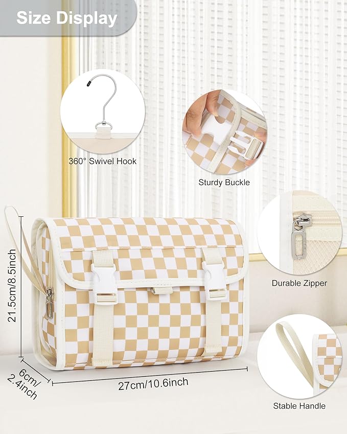 Relavel Hanging Toiletry Bag for Women, Hanging Makeup Organizer - Image 3