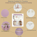 Small Jewelry Travel Case for Women Zippered Leather Small Jewelry Organizer - Image 4