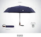 Balios Travel Umbrella Luxurious Golden Hardwood Handle Auto Open & Close - Image 4