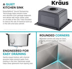 KRAUS Fairlane 15-inch Drop In/Top Mount Single Bowl 18-Gauge Stainless Steel - Image 6
