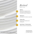 Advanced Clinicals Advanced Firming Retinol Body Lotion + Retinol Eye Cream Face Moisturizer With Peptides Anti Aging 2pc Skincare Set For Women & Men, Fragrance Free, 2pc Set