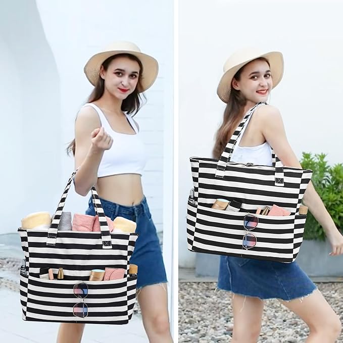 Beach Pool Bags Tote for Women Ladies Large Gym Tote Carry On Bag - Image 5
