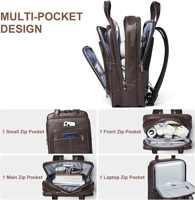 Shrrie 15.6" Laptop Backpack, Business Work Backpack Briefcase, Durable - Image 3