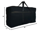 Extra Large Canvas Storage Duffle Bag (130L - 35"l x 11.8"w x 19"h / Canvas Black)