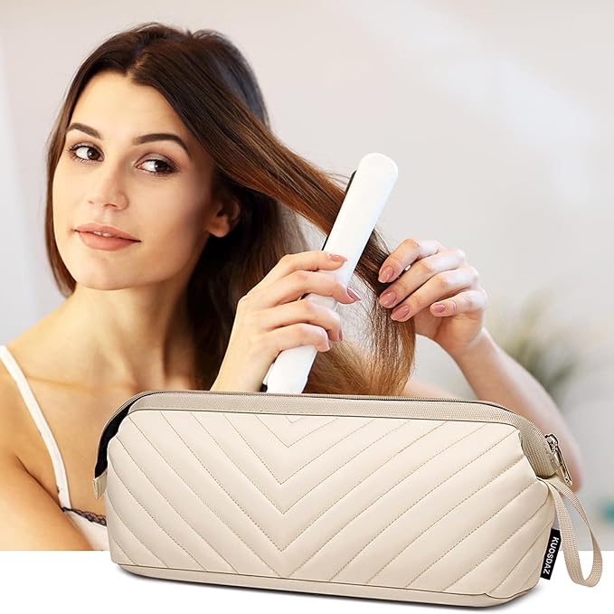 Hair Tools Travel Bag for Shark Flexstyle Dyson, Quilted Case Organizer Bag, Gift for Women Hair Accessories Storage Bag, Travel Hairdryer Portable Bag for Women, Beige