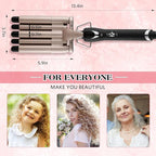 Hair Crimper Iron 5 Barrel Curling Iron Wand, 0.6 Inch Hair Waver Curler Ceramic Tourmaline Hair Styling Tool with Dual Voltage (0.6 Inch)
