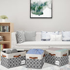 Large Storage Bins with Lids, Foldable Fabric Storage Baskets with Lids - Image 3