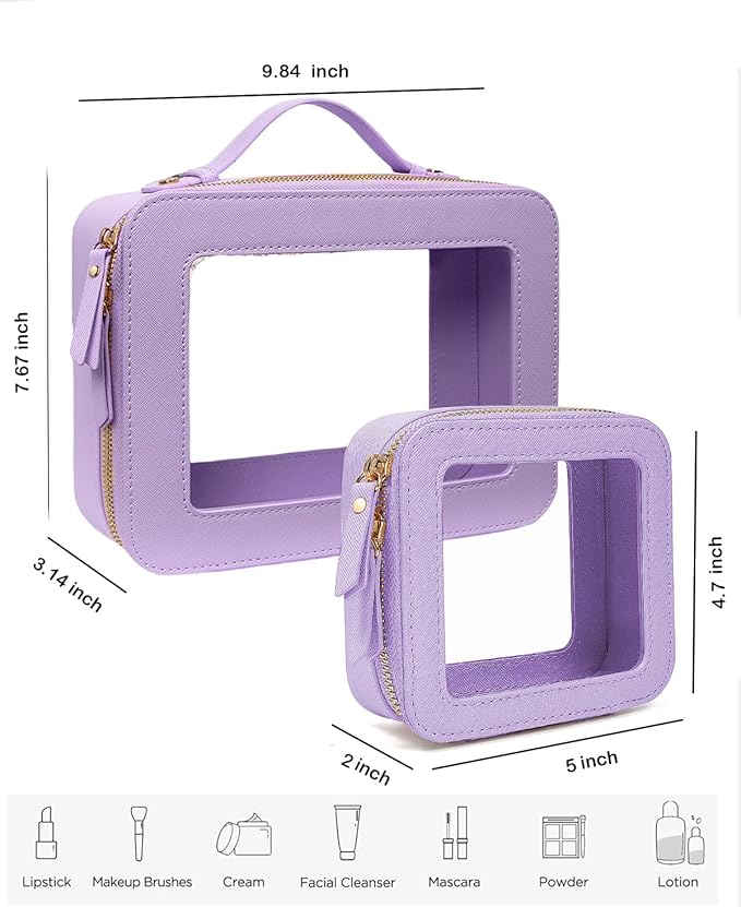 Clear Makeup Bag Small, TSA Approved Portable Toiletry Bag - Image 5