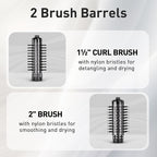 Beautimeter Hair Dryer Brush, Rotating Blow Dryer Brush with 2-Inch and 1.5-Inch Brushes, 3 in 1 Hot Air Styler and Rotating Brush, Hair Dryer Brush Blow Dryer Brush in One (Purple)
