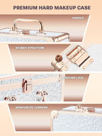 Qislee Makeup Box with A Detachable Lighted Mirror, Waterproof Travel Train Case - Image 4