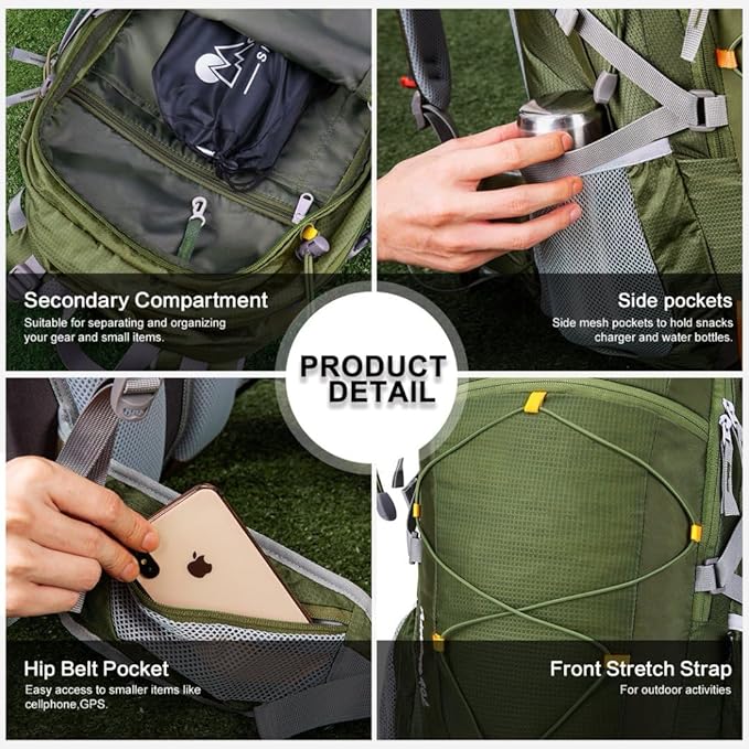 MOUNTAINTOP 25L/40L Hiking Backpack, Lightweight Travel Backpack - Image 5