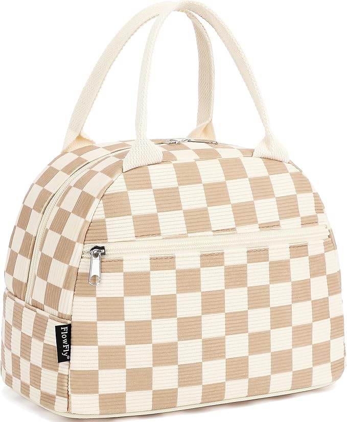 FlowFly Lunch Bag for Women Insulated Lunch Box Corduroy Lunch Tote Cooler for by FlowFly