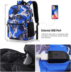 School Backpack Stone Textured, Classic Bookbag Men and Teen Boy Schoolbag - Image 7