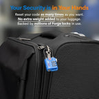 Bright Colors, TSA Approved Luggage Locks 4 Pack, Re-settable Combination - Image 4