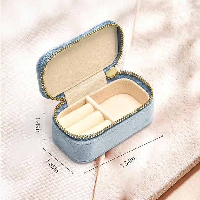 TAIMY Mini Jewelry Travel Case, Velvet Small Travel Jewelry Box, Portable - Image 2