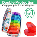 Serfeymi Weekly Travel Pill Organizer 2 Times A Day AM PM Rainbow Pill Box 7 Day - Image 5
