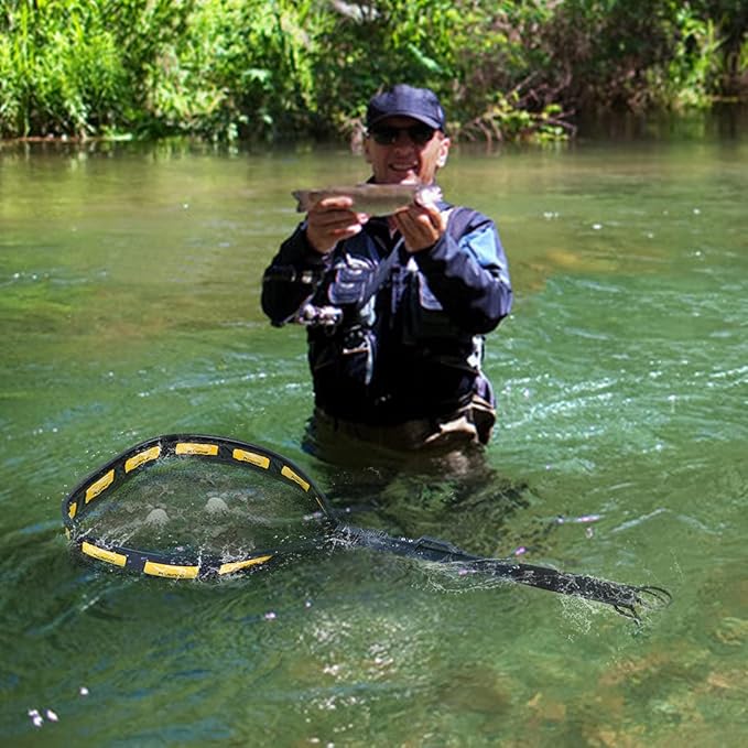 PLUSINNO Floating Fishing Net for Steelhead, Trout Fishing, Rubber Coated - Image 2