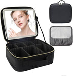 Travel Makeup Bag with LED Mirror and Light Travel Makeup Case Cosmetic by SUILU