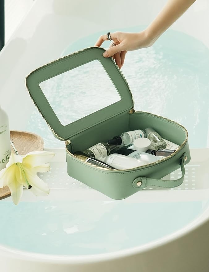 Popvibe Clear Makeup Bag Travel Cosmetic Case Transparent Toiletry Bag - Image 8