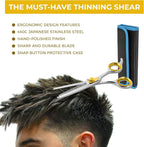 SHARF Gold Touch Barber 5.75 Inch, 20-Tooth Professional Thinning Shears 440c Japanese Stainless Steel Barber Scissors For Men and Women