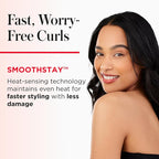 REVLON SmoothStay Coconut Oil Infused Hair Curling Iron - Barrel Curling Iron 1 ½ Inch for Loose Curls,Shinier,Visibly Smoother Hair (1 ½ in),(Pack of 3)