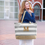 Becokan Beach Bag Initial Beach Tote - Image 7