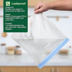 SPLF 6 Pack Stand-Up Reusable Gallon Freezer Bags Dishwasher Safe, Extra Thick - Image 4
