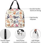 Cute Cat Lunch Box Kitten Lunch Bag Insulated Reusable Lunch Tote Bag Cooler - Image 7