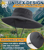 Home Prefer UPF50+ Mens Sun Hat Wide Brim Fishing Hat Foldable Large Brim UV - Image 4