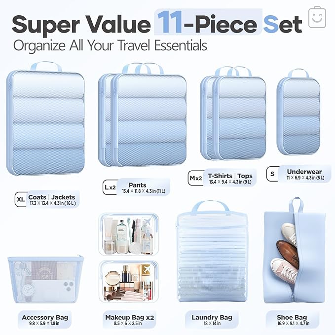 Veken 11 Set Compression Packing Cubes - Image 2