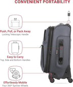 SwissGear Sion Softside Expandable Luggage, Dark Grey, Carry-On 21-Inch - Image 3
