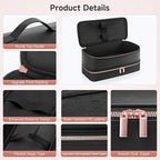 Travel Hair Dryer Case for Shark Flexstyle, Double-Layer Carrying Case for Shark Flex Style Blow Dryer, Portable Hair Tools Storage Organizer Bag for Shark Beauty Hairdryer Attchments(Black Rose Gold)