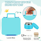 Kids Bento Lunch Box with 8oz Soup Thermo, Kids Leakproof Lunch Food Containers - Image 4