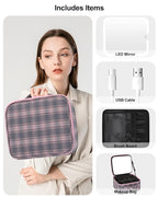 Makeup Bag With LED Mirror, Travel Makeup Case with Light up Mirror Large - Image 7
