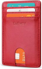 Buffway Mens Slim Wallet, Minimalist Thin Front Pocket Leather Credit Card by Buffway