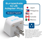 Ceptics Europe to US plug adapter, Type B USA Plug adapter compatible - Image 3