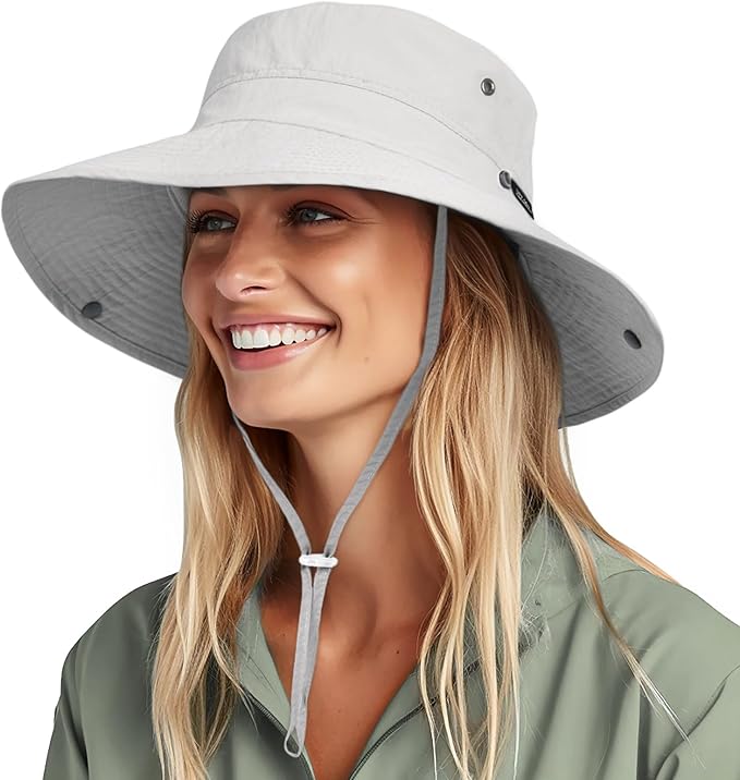 FURTALK Sun Hats for Women Ponytail UPF 50+ Beach Summer Hat Wide Brim Packable by FURTALK