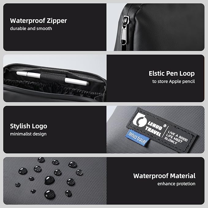 RIGHT AWAY Travel Tech Pouch，Waterproof Cord Case，Electronics Organizer Travel - Image 4