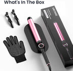1.25 Inch Curling Wand for Long Hair, Extra Long Barrel Ceramic Hair Wands, 7 Adjustable Heats, 110-240V Dual Voltage Thick Wand Curling Iron, 60 Minutes Auto Shut Off
