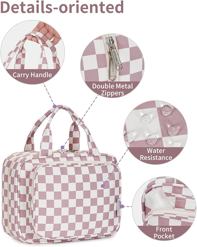 Narwey Hanging Toiletry Bag for Women Travel Makeup Bag Organizer Toiletries - Image 5
