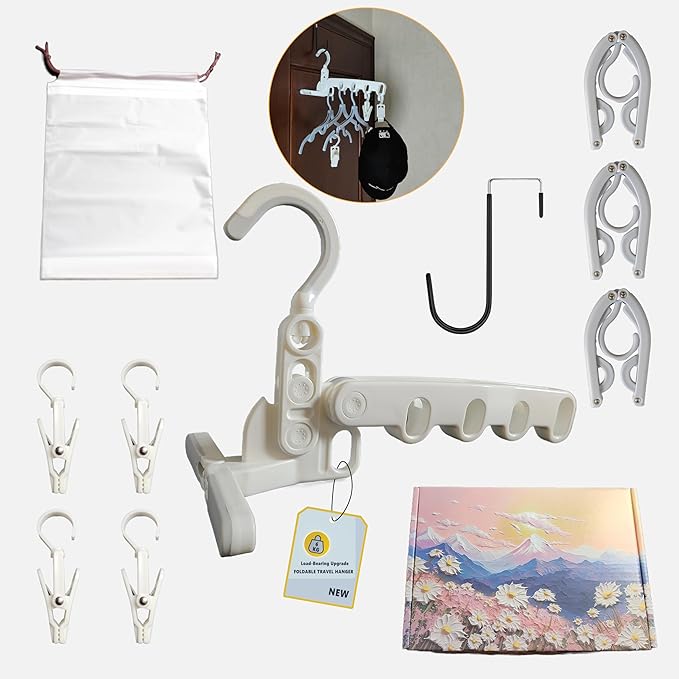Over The Door Hooks Hanger, Foldable Portable Folding Hangers, Hanging Rack by ZCircle