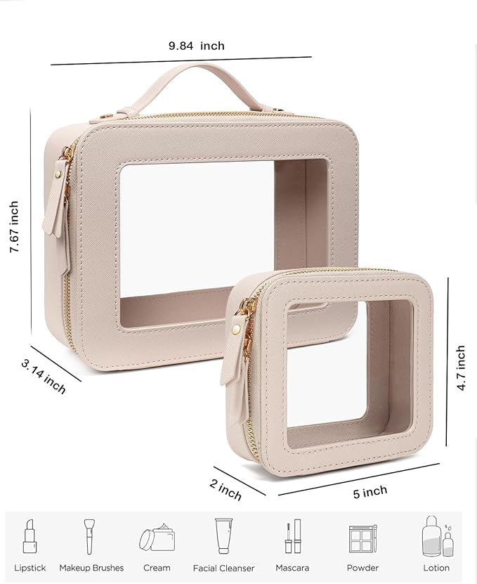 Clear Makeup Bag Small, TSA Approved Portable Toiletry Bag - Image 5