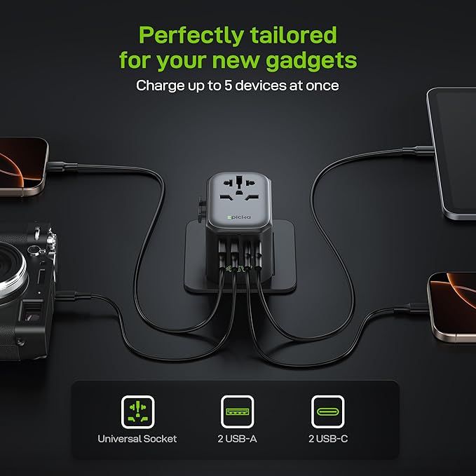 EPICKA Pulse 45W European Travel Plug Adapter, Universal Power Adapter - Image 2