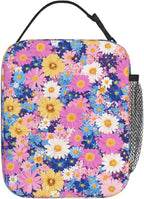 Floral Insulated Lunch Box for Women Men Floral Lunch Bag for Travel, or - Image 3