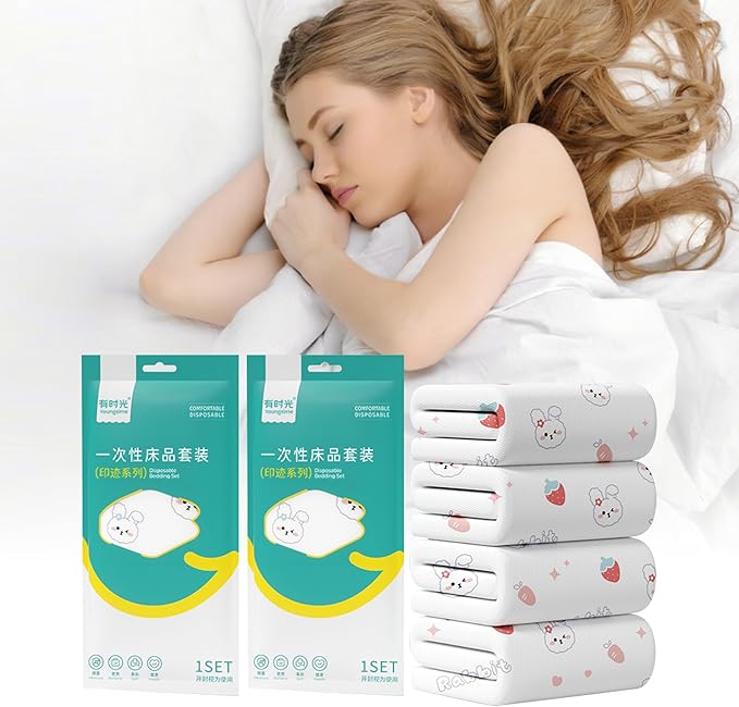 YOUNGTIME Disposable Bed Sheets, Quilt Cover and Pillow case Set by YOUNGTIME